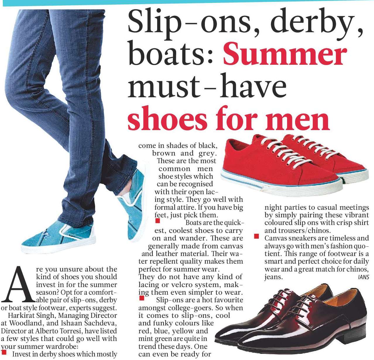 SLIP-ONS, DERBY , BOATS : SUMMER MUST-HAVE SHOES FOR MEN