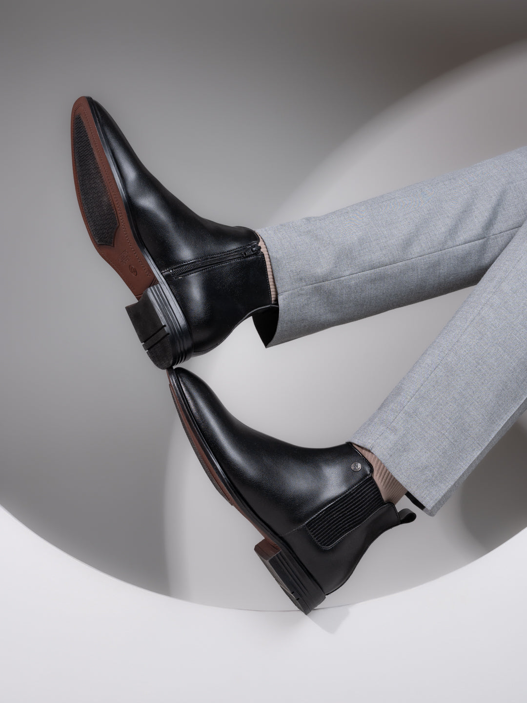 Alberto Torresi Synthetic Black Chelsea Boots For Men