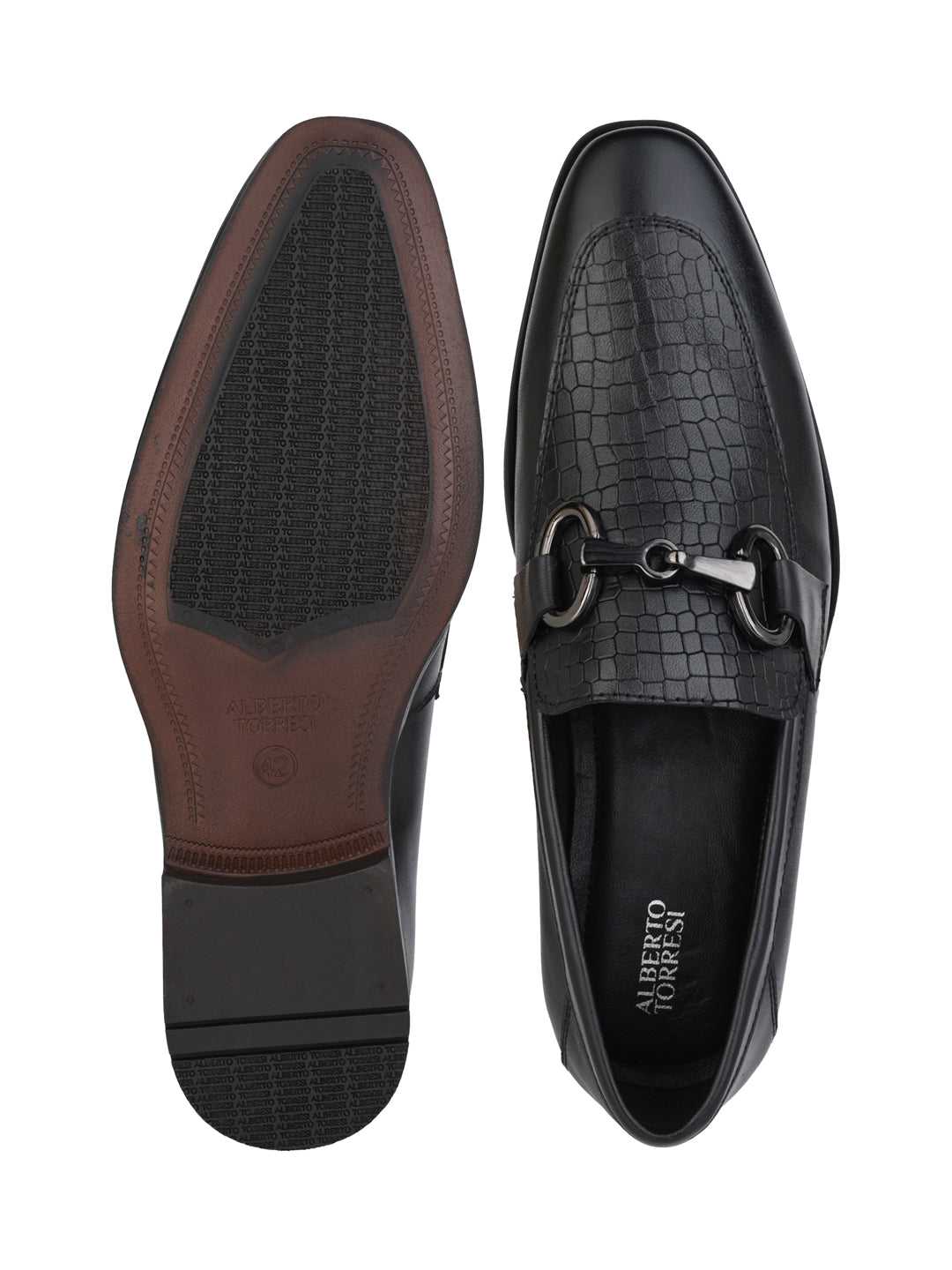 Alberto Torresi Premium Branded Horsebit Formal Synthetic Loafer With TPR Sole And Heel Support