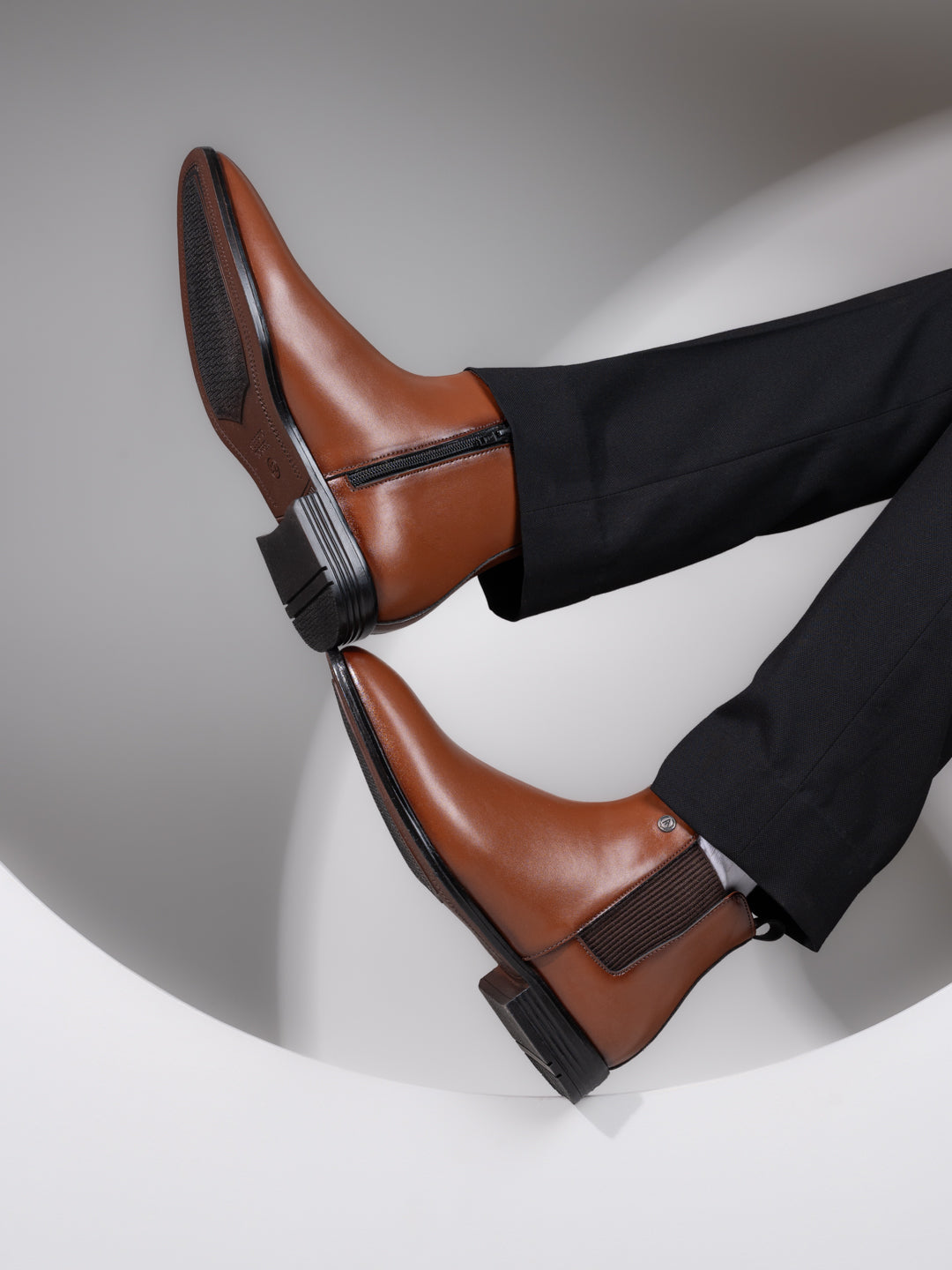 Alberto Torresi Synthetic Tan Chelsea Boots For Men