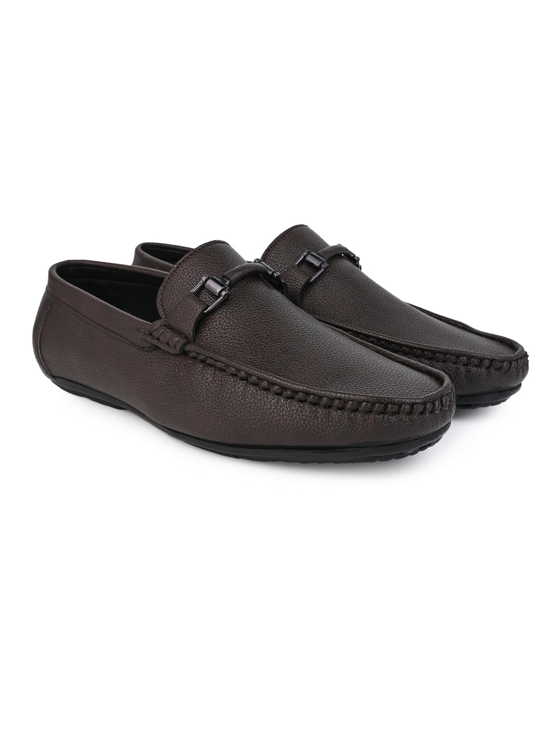 Alberto Torresi Mild Grained Synthetic Buckled Brown Men&