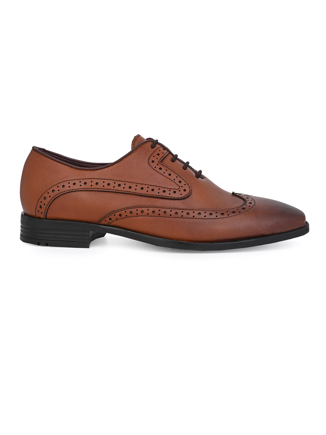 Alberto Torresi Tan Laser Cut Laceup Formal Shoes