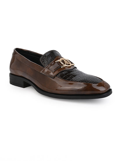 Alberto Torresi Wedding BrownPatent Shoe With Metal Accent