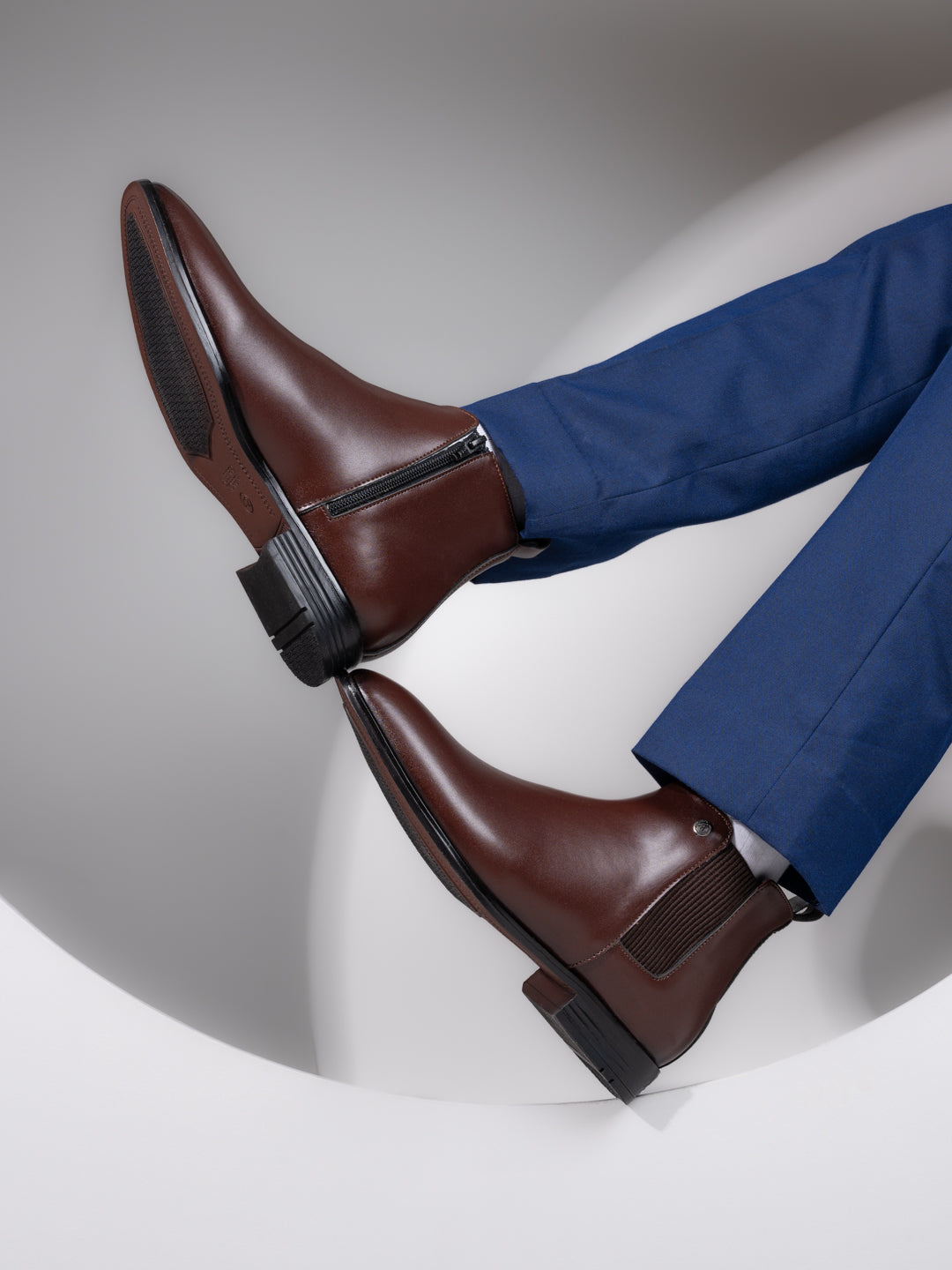 Alberto Torresi Synthetic Brown Chelsea Boots For Men