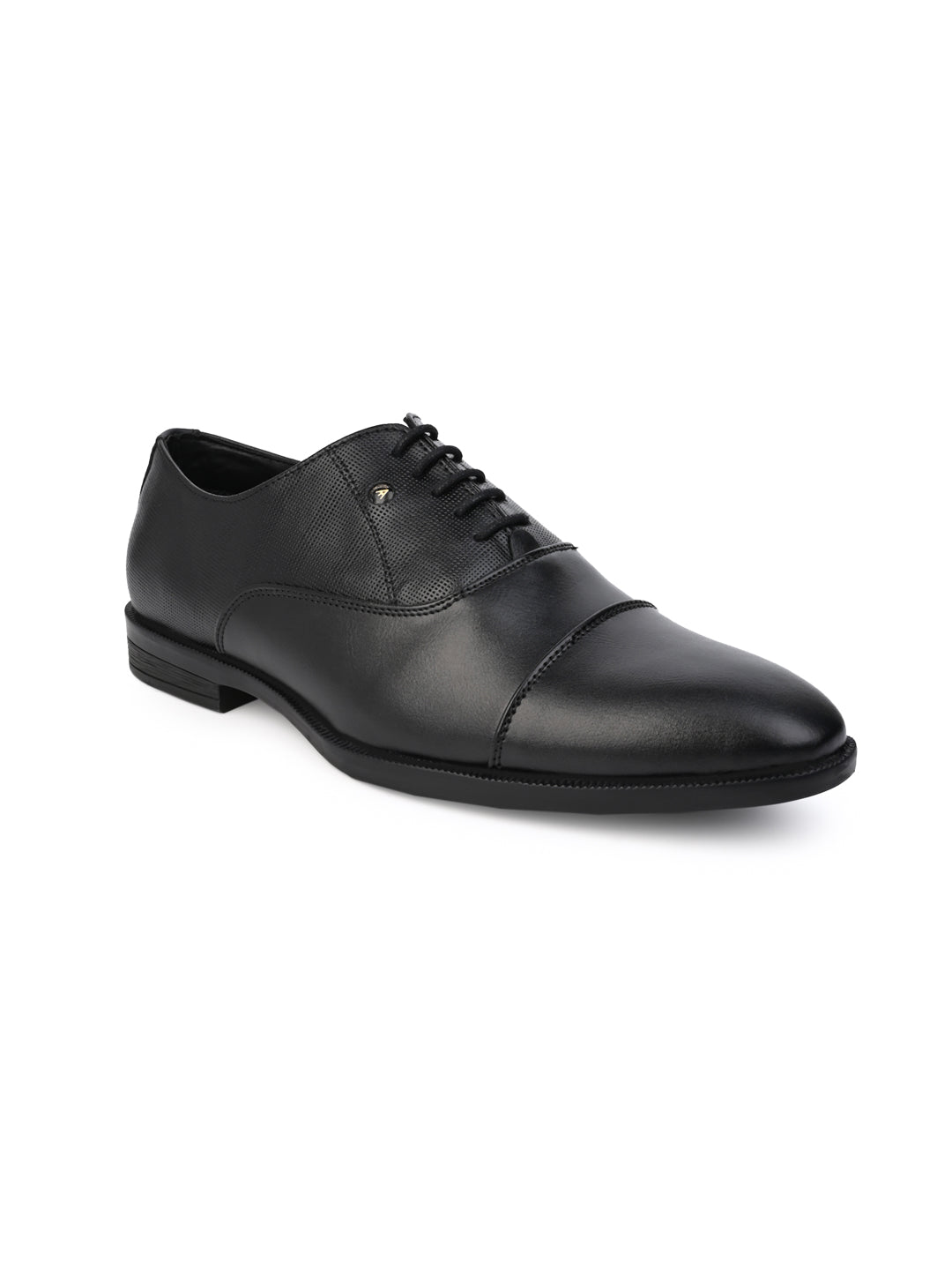 Formal/Suit Wear Black Synthetic Lace Up With Minimalistic Laser Branding On Edge For