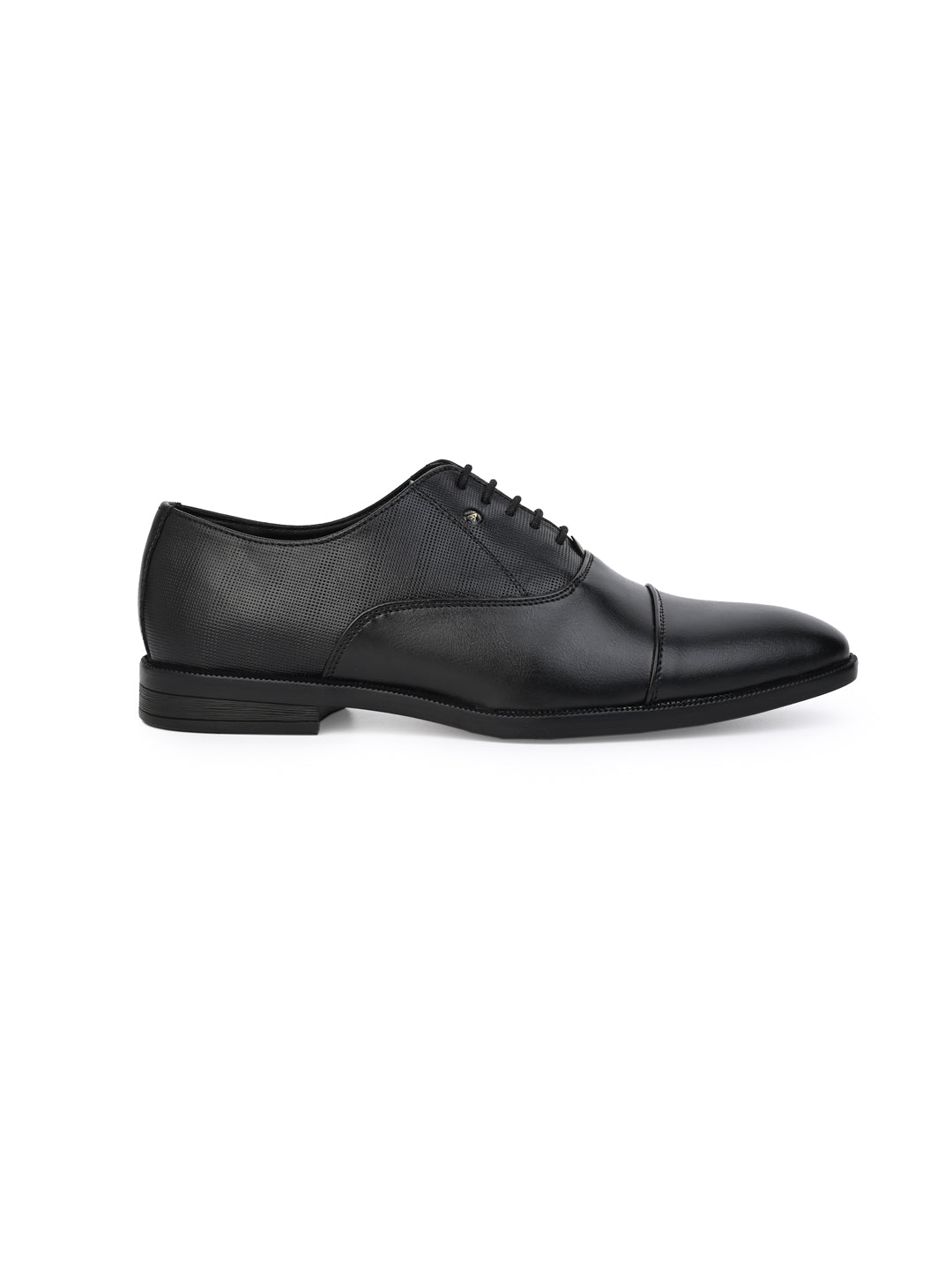 Formal/Suit Wear Black Synthetic Lace Up With Minimalistic Laser Branding On Edge For