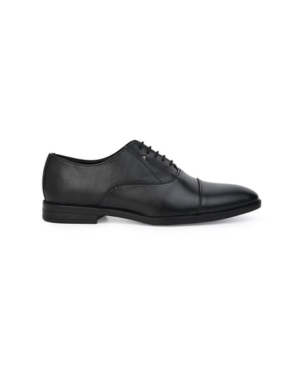 Formal/Suit Wear Black Synthetic Lace Up With Minimalistic Laser Branding On Edge For