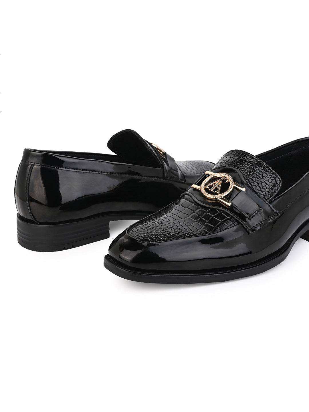 Alberto Torresi Wedding Black Patent Shoe With Metal Accent