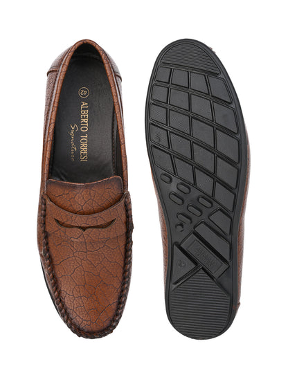 Alberto Torresi Synthetic Tan Loafers For Men