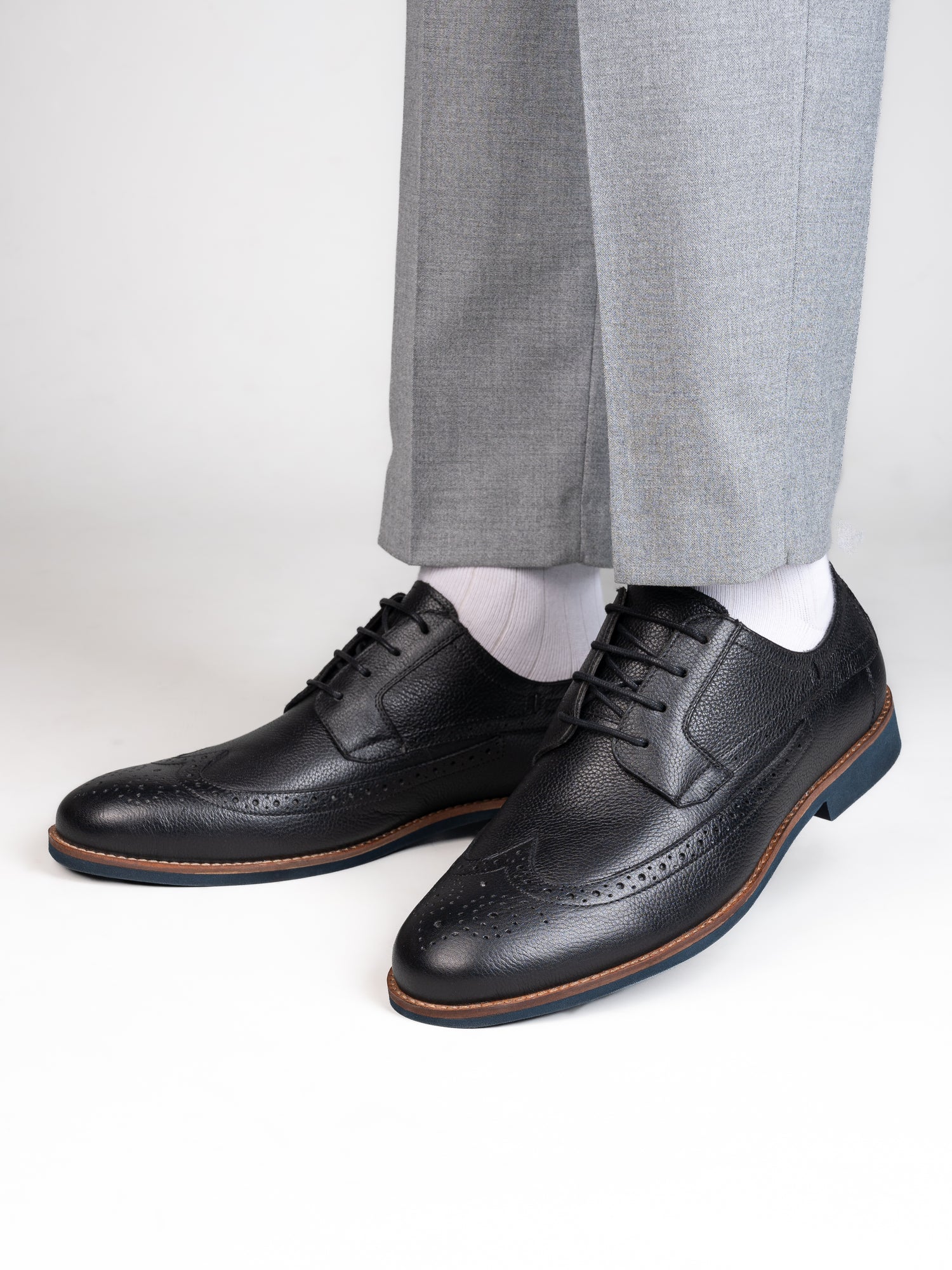 Alberto Torresi Horwik Series Black Mild Leather Brogue Shoe