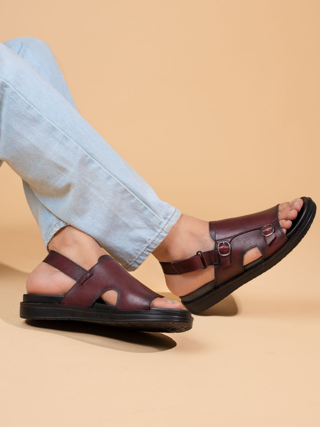 Men's leather sandals online shopping online