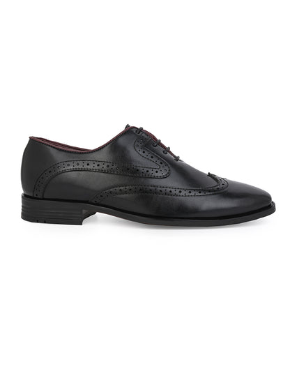 Alberto Torresi Black Laser Cut Laceup Formal Shoes