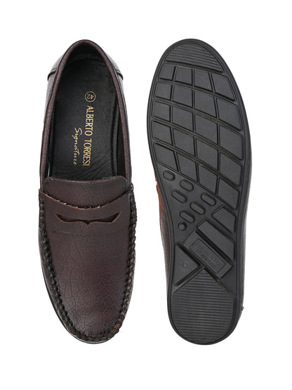 Alberto Torresi Synthetic Brown Loafers For Men