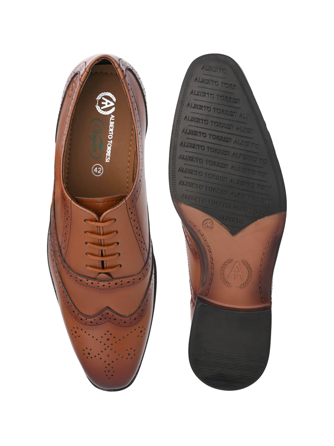 Alberto Torresi Tan formal Brogue Shoes