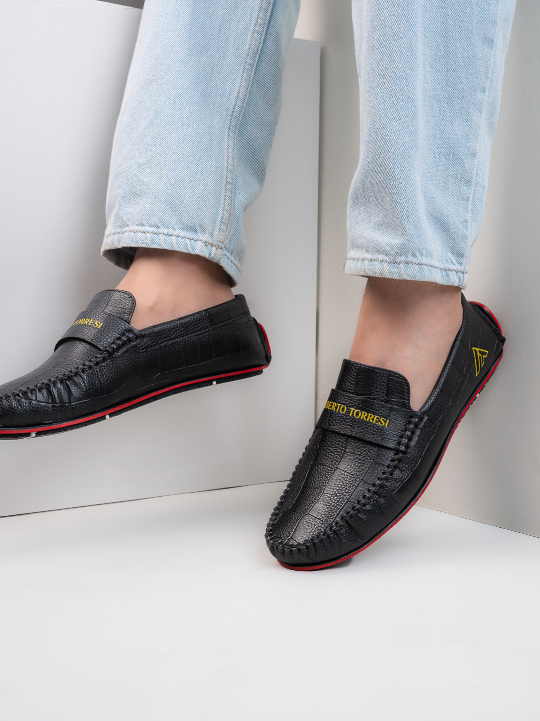 Alberto torresi Synthetic Black Casual Loafers