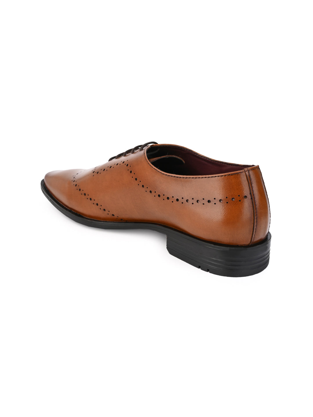 Alberto Torresi Tan Laser Cut Laceup Formal Shoes