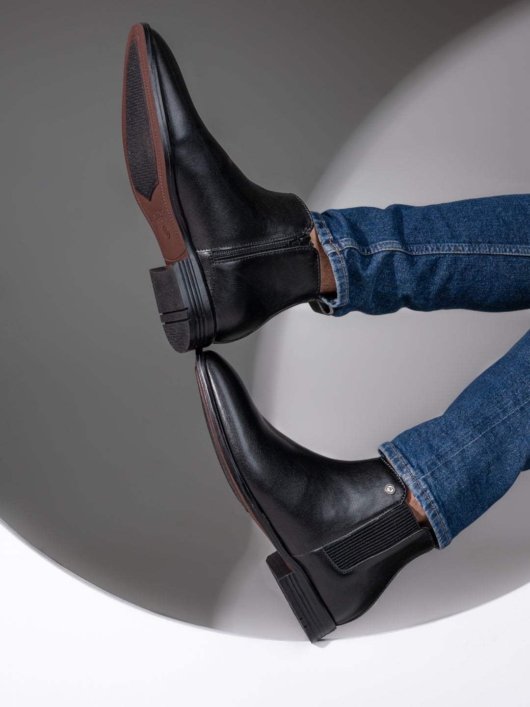 Alberto Torresi Synthetic Black Chelsea Boots For Men