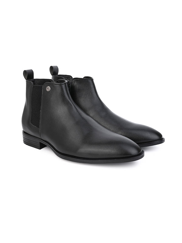 Alberto Torresi Synthetic Black Chelsea Boots For Men