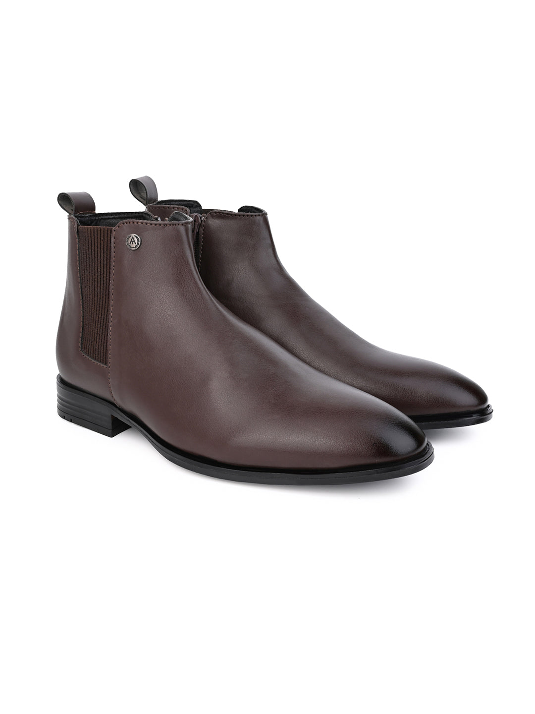 Alberto Torresi Synthetic Brown Chelsea Boots For Men