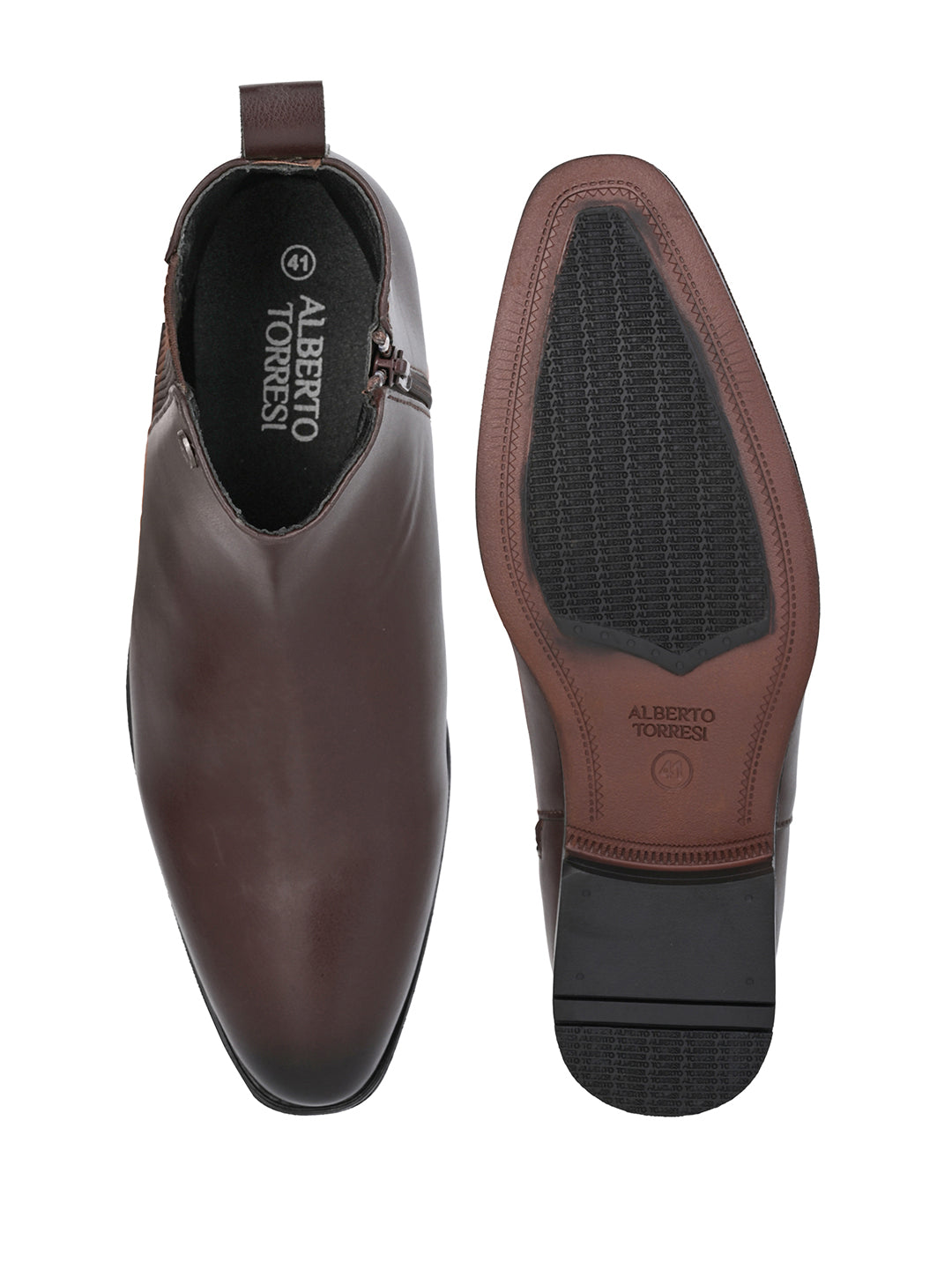 Alberto Torresi Synthetic Brown Chelsea Boots For Men