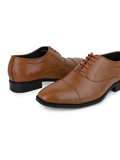 Alberto Torresi Synthetic Tan Laceup Formal Shoes