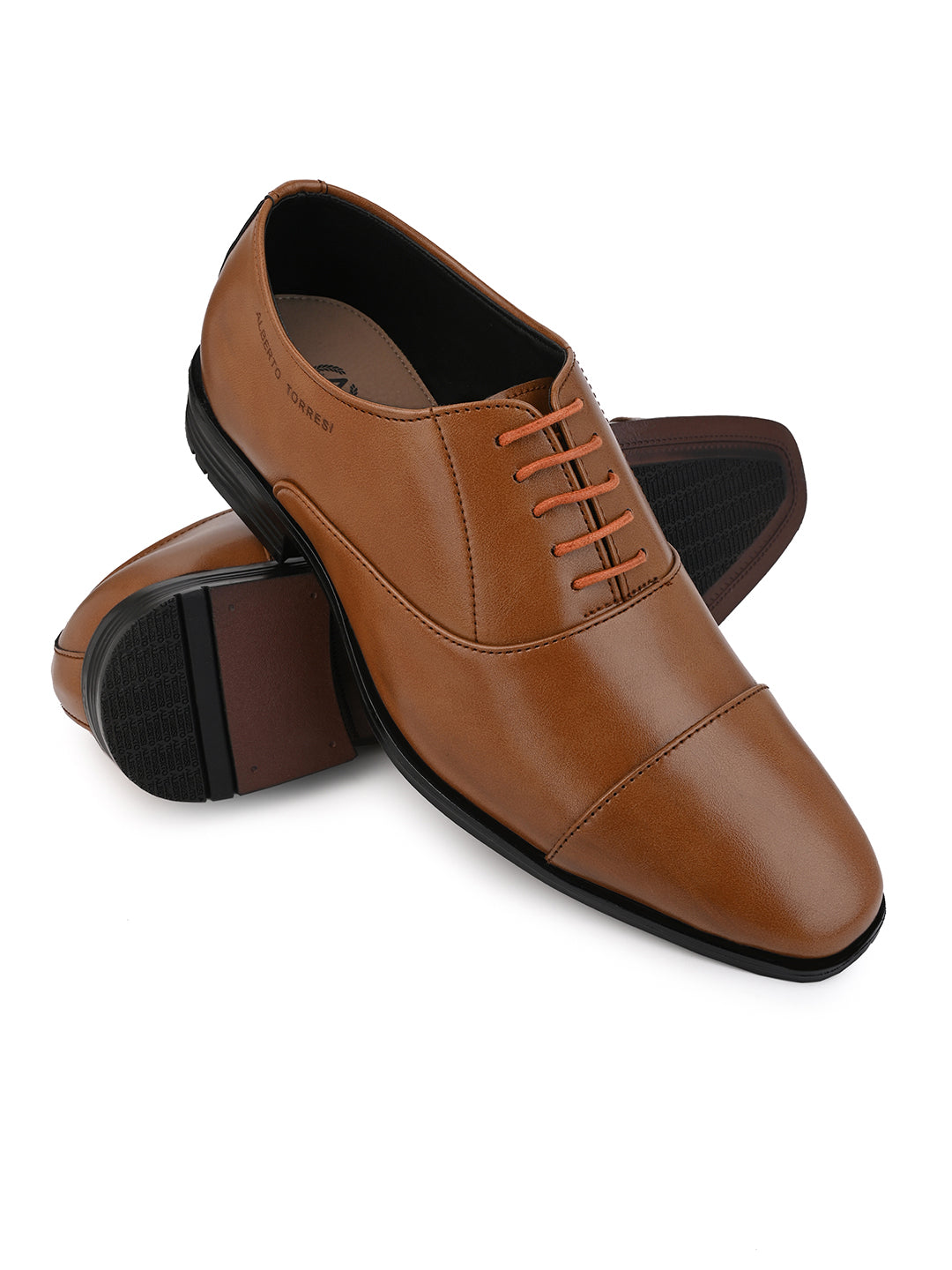 Alberto Torresi Synthetic Tan Laceup Formal Shoes