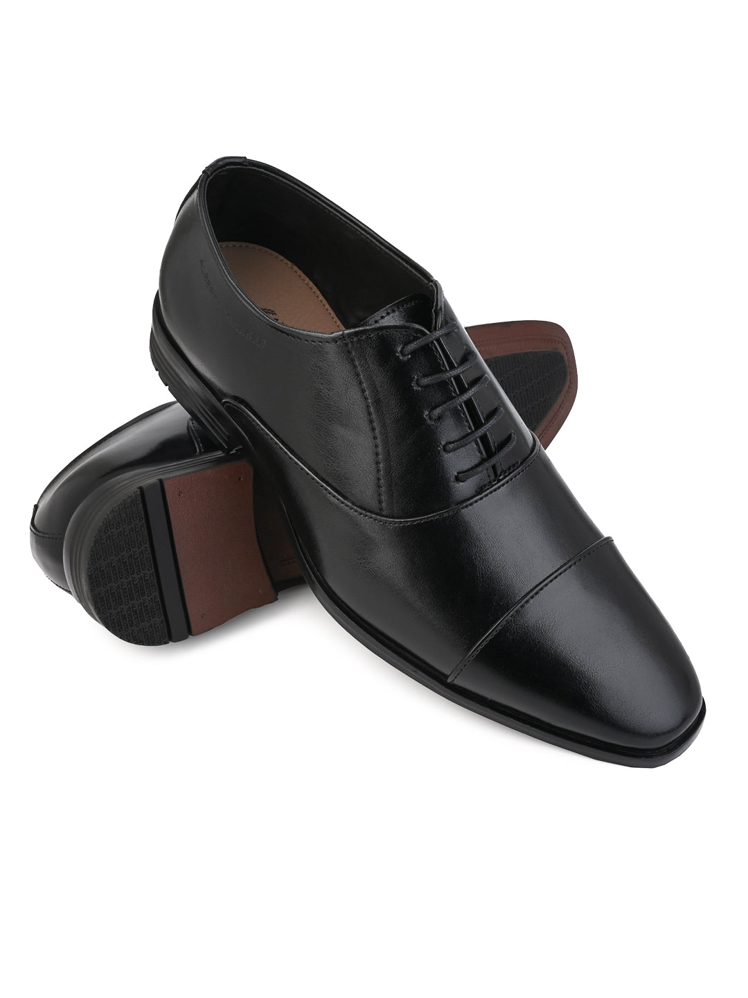 Alberto Torresi Synthetic Black Laceup Formal Shoes