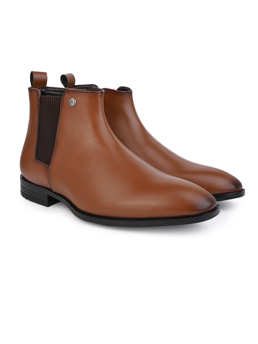 Alberto Torresi Synthetic Tan Chelsea Boots For Men