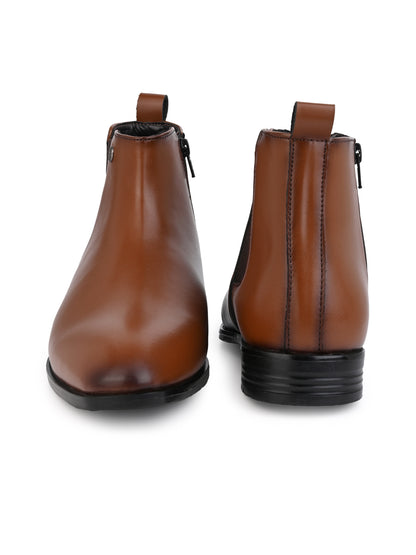 Alberto Torresi Synthetic Tan Chelsea Boots For Men