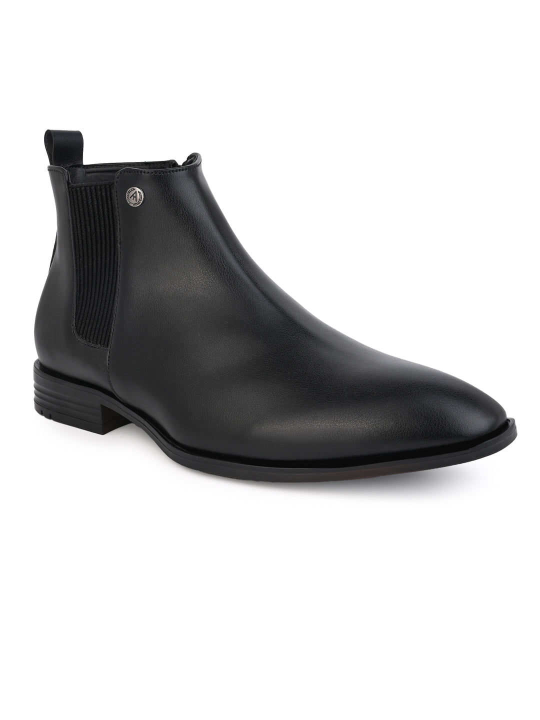 Alberto Torresi Synthetic Black Chelsea Boots For Men