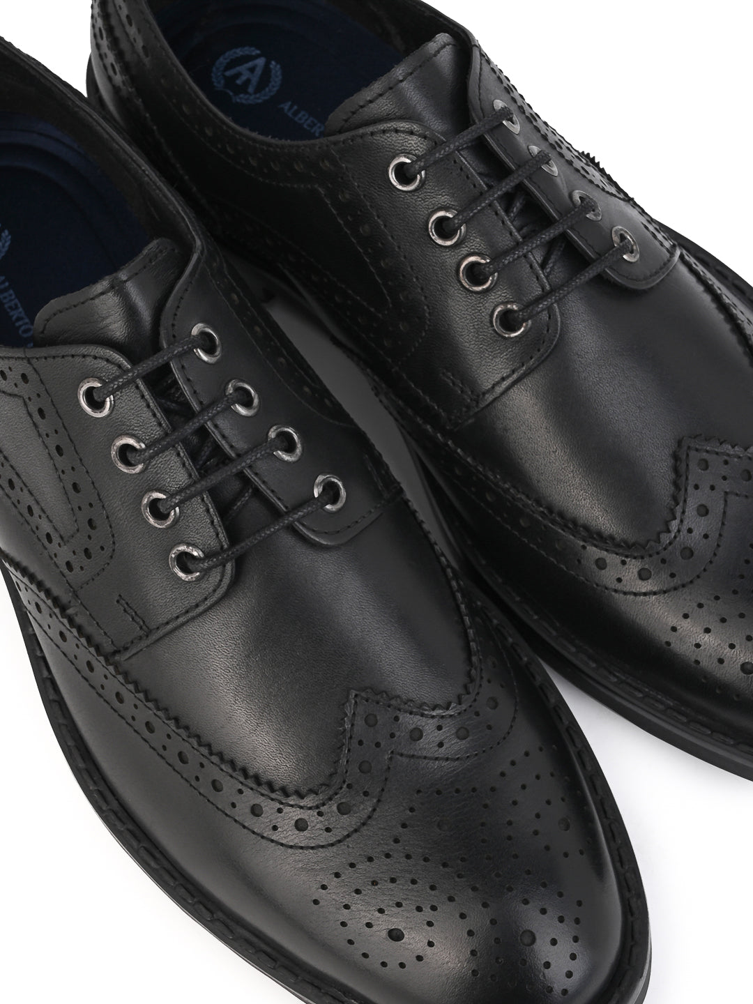 Alberto Torresi Genuine Leather Black Formal Brogue Shoes